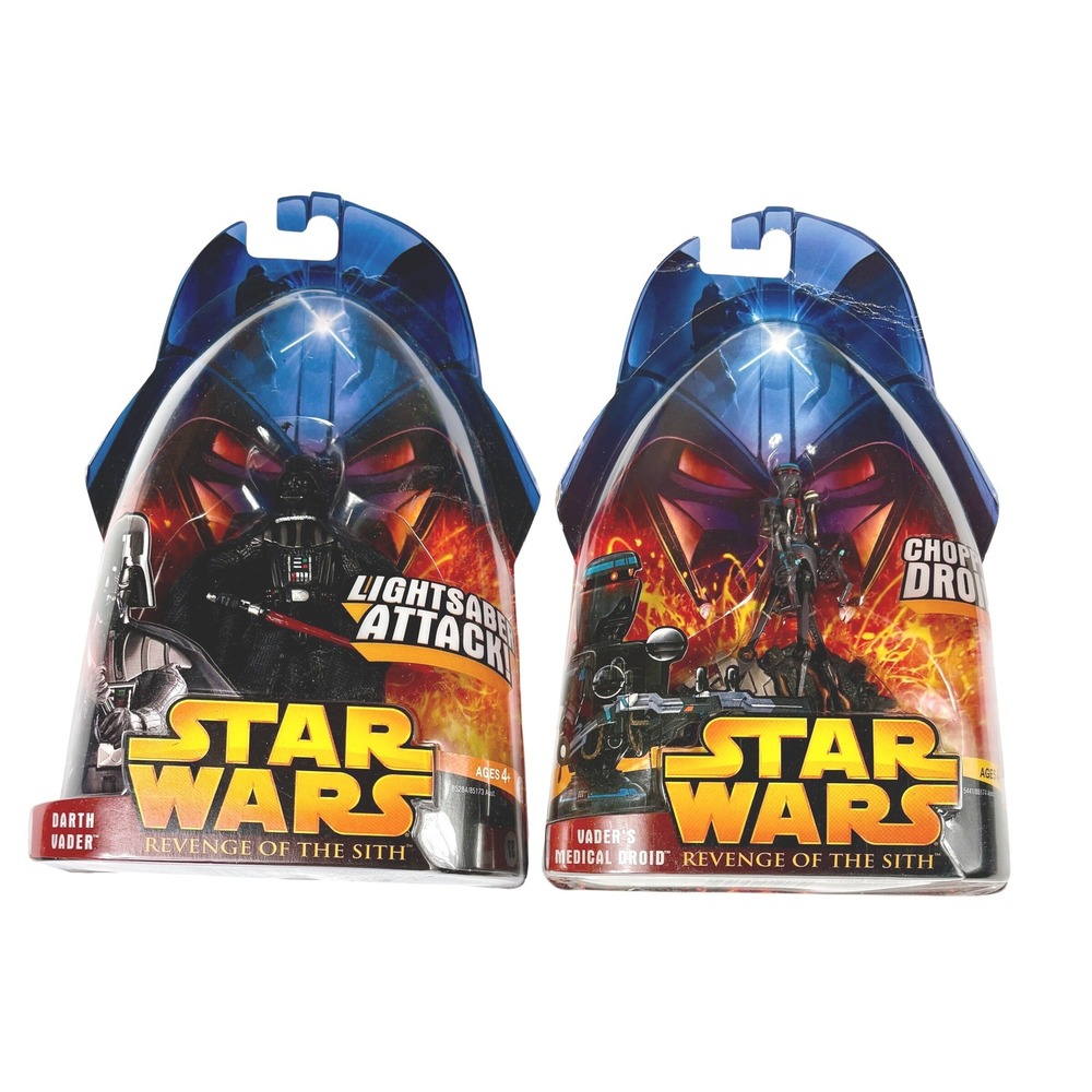 DARTH VADER & VADER'S MEDICAL DROID Star Wars Revenge of the Sith Action Figures